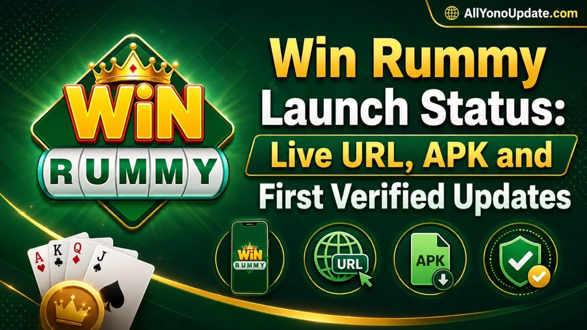 Win Rummy launch status showing the live website and pending APK verification